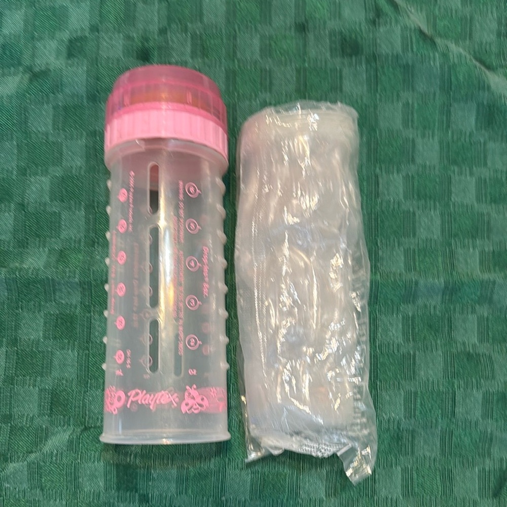 Pink Playtex drop-in baby bottle NWOT